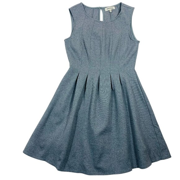 fit and flare cute sleeveless round neckline grey dress sz med Monteau - Picture 1 of 13